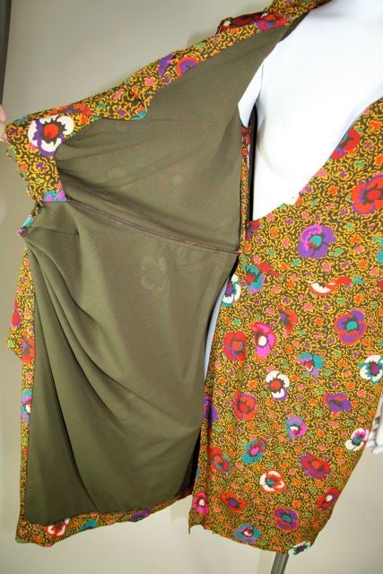 Women's Ungaro Batik Inspired Floral Print Wrap Dress
