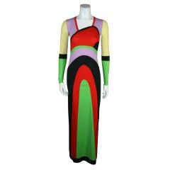 Vintage Psychedelic 1970s Jersey Gown