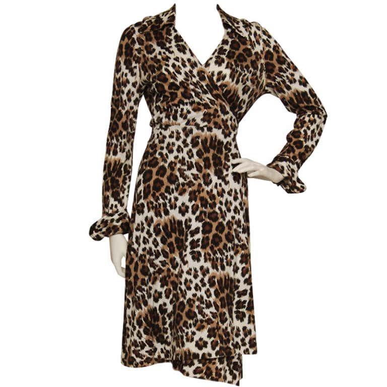 Iconic DVF Leopard Print Wrap Dress at 1stDibs | dvf leopard wrap dress