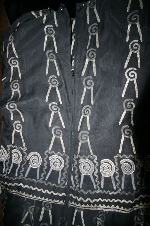 Zandra Rhodes Dress Black Chiffon Dress