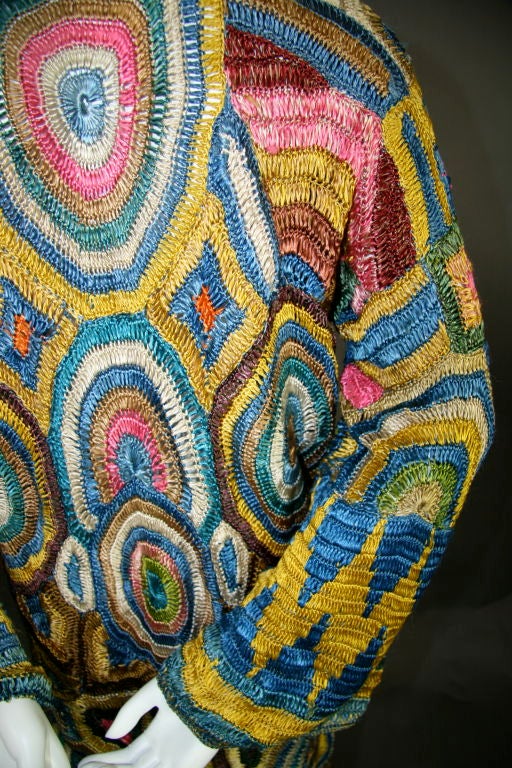 1920s Multi Colored Austrian Crochet Coat 3