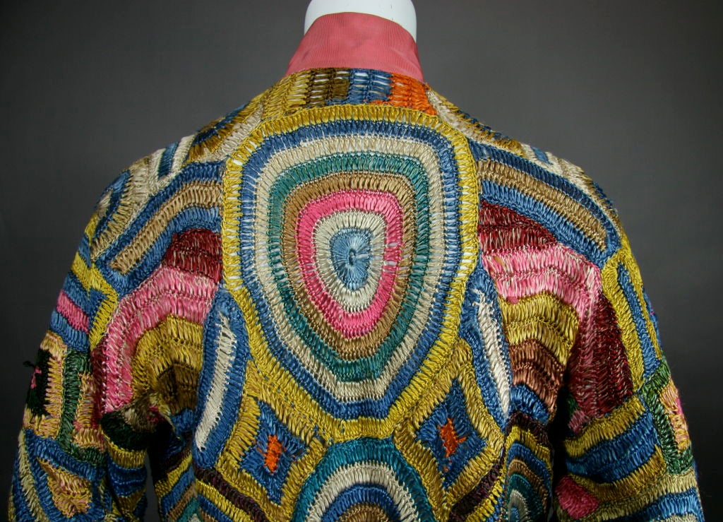 1920s Multi Colored Austrian Crochet Coat 2