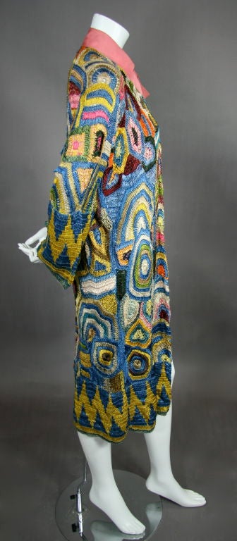 Women's 1920s Multi Colored Austrian Crochet Coat