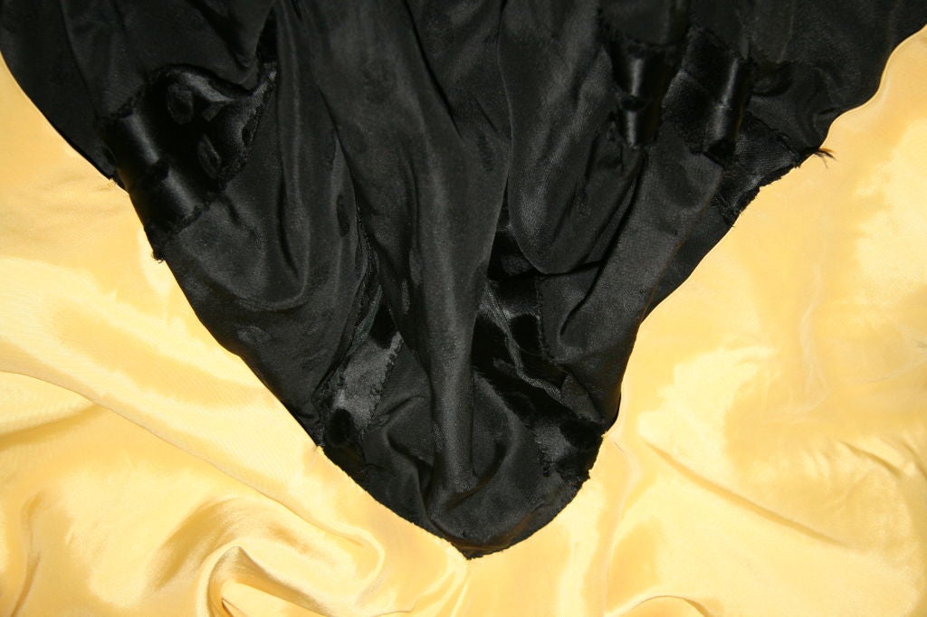 Patou 1930s Black Satin and Velvet Gown with Train 4