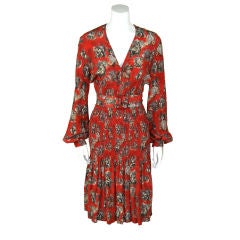 Vintage Gaultier Red Dress with Boudoir Print