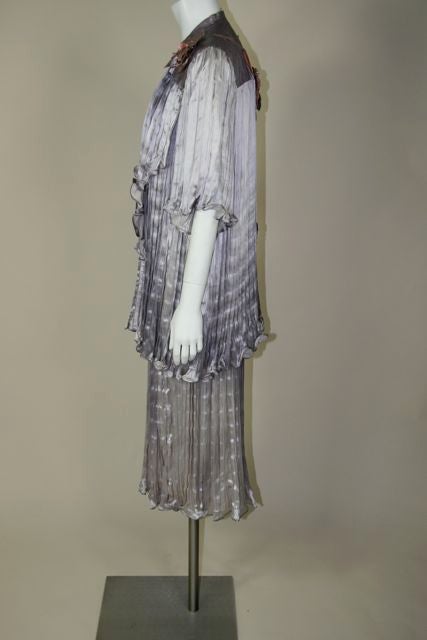 Cavalli Lavender Skirt Suit with Leather Floral Detail 4