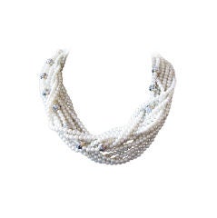 Vintage Valentino Multi Strand Pearl Necklace