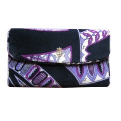 Printed Velveteen Pucci Clutch