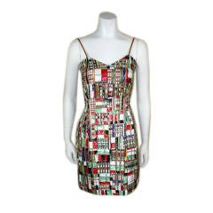 Todd Oldham multi colored sequined/beaded cocktail dress