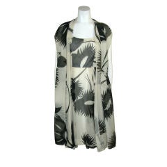 Vintage Garnett Black 
White Silk Cocktail Dress with Over Vest