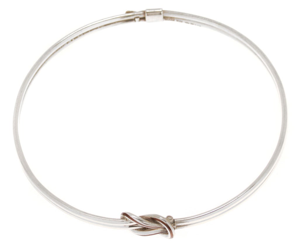 Gucci Sterling Brown Enamel Knot Choker Necklace