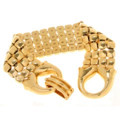 Fabulous  Textural 18kt Gold Moderne Bracelet