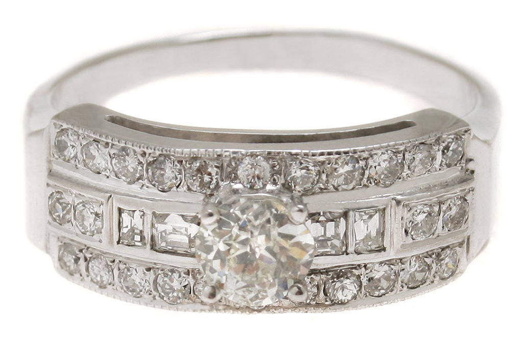 Pave Diamond Engagement Ring In Excellent Condition For Sale In Chicago, IL