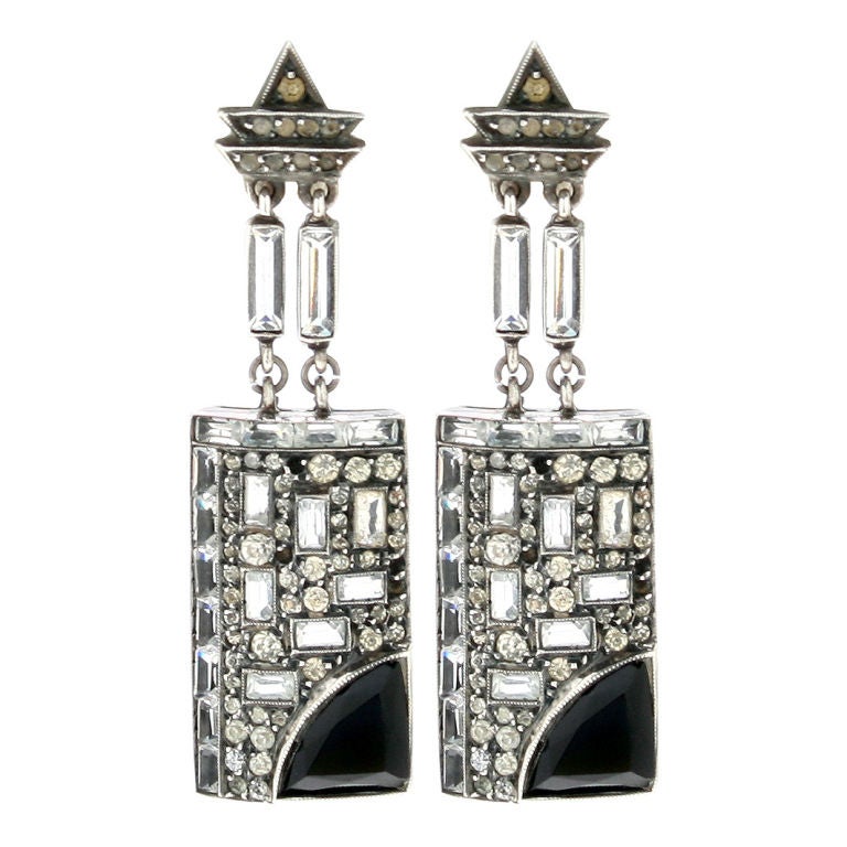 French Art Deco Earrings at 1stdibs