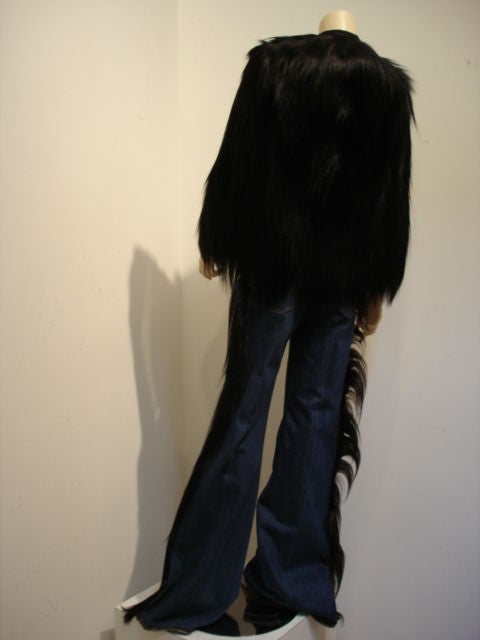 1970s French Denim with Monkey Fur Trim 2