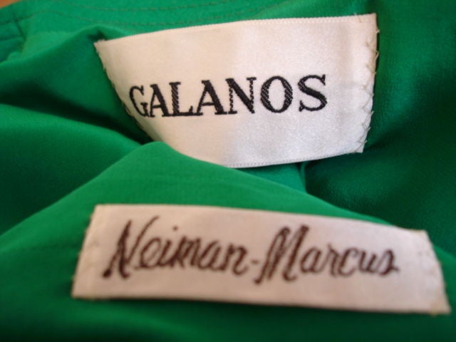 1980s Galanos Green Sculpted Wool Coat 2