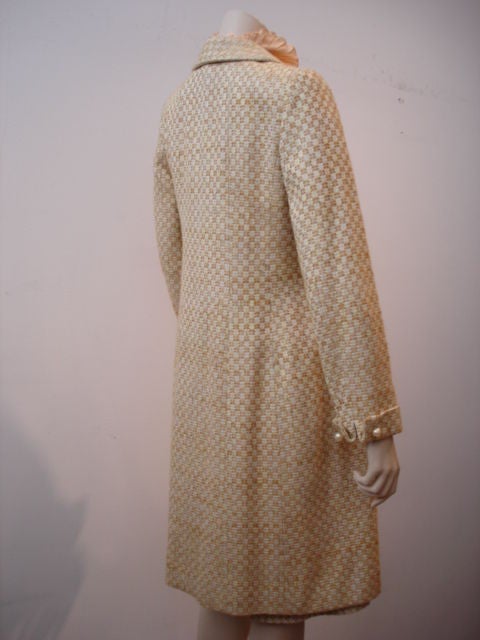 Chanel Peach/Buttercream Tweed Dress Set