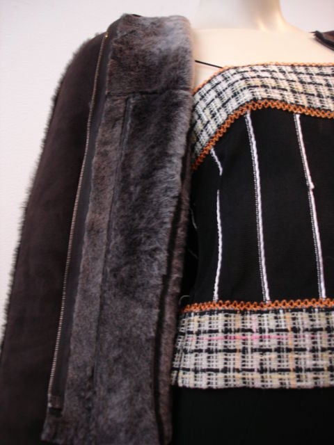 Chanel Shearling Brown/Charcoal Jacket