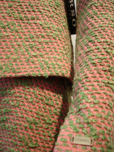 Chanel Melon Tweed 3 Piece Skirt Suit