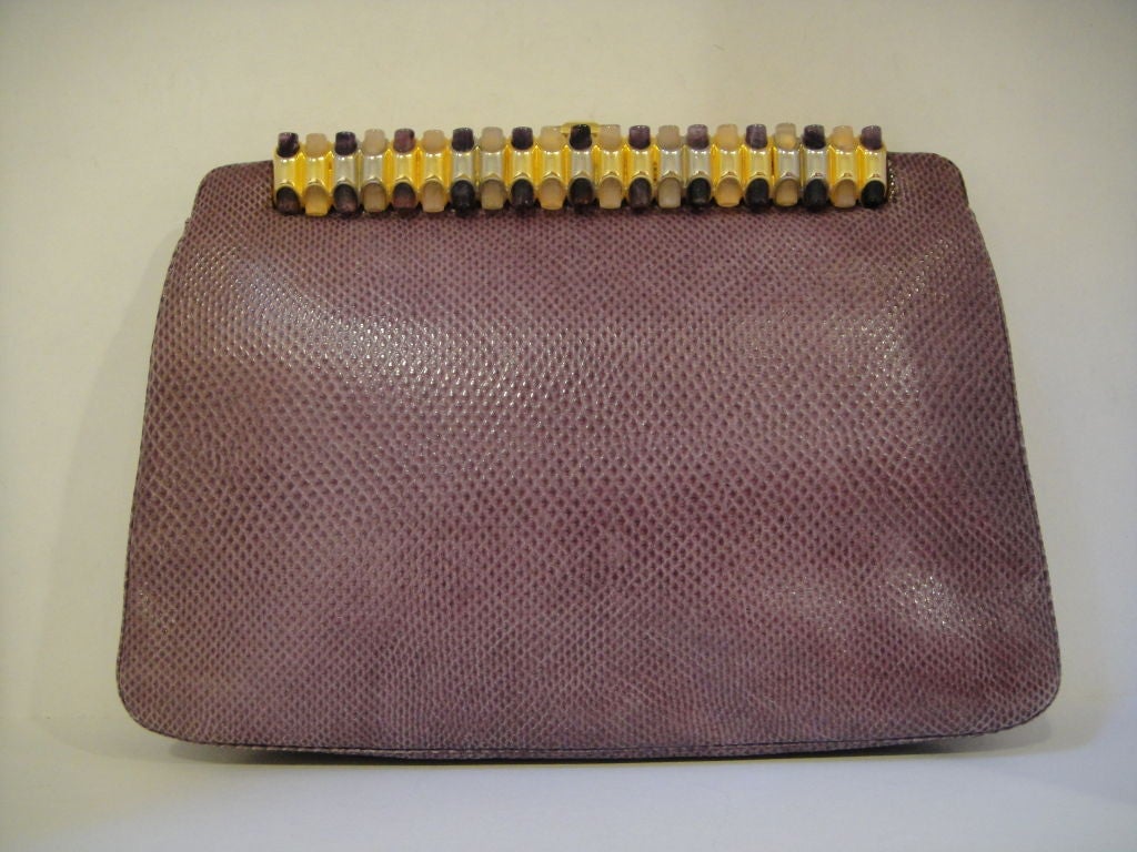 1980s Judith Leiber Lizard Evening Bag