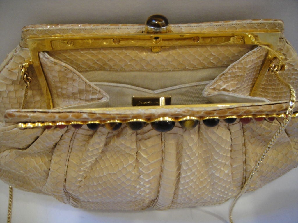 1980s Judith Leiber Snakeskin Evening Bag