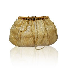 1980s Judith Leiber Snakeskin Evening Bag