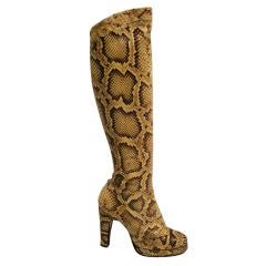 Vintage 1960s Python Platform Gogo Boots