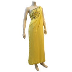 1960s Helena Barbieri Silk Chiffon Grecian Dress