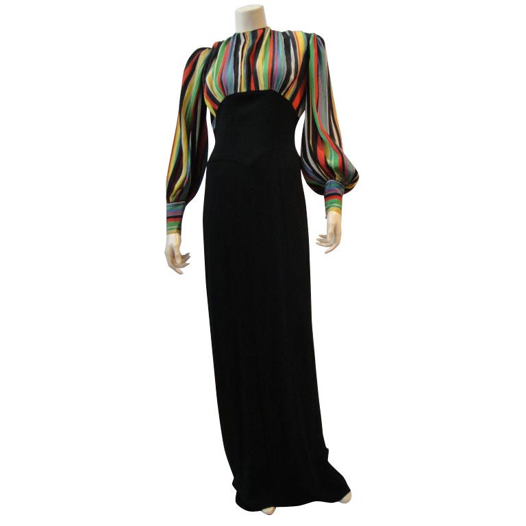 balloon sleeve evening gown