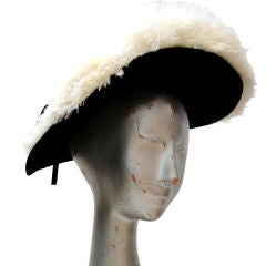 50's Black Velvet and Ostrich Feather "Henry VIII" Picture Hat