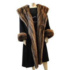Decadently Luxurious YSL Cashmere Coat with Russian Sable Detail