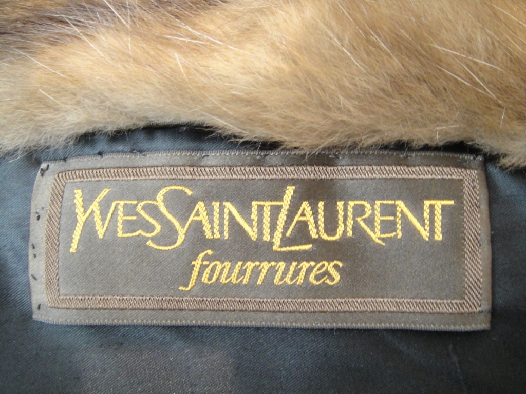 Women's Decadently Luxurious YSL Cashmere Coat with Russian Sable Detail