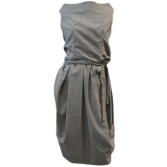Vintage Galanos Chic 50's Gray Architectural Day Dress