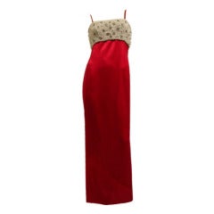 1980s Galanos Extravagantly Beaded Column Dress 12