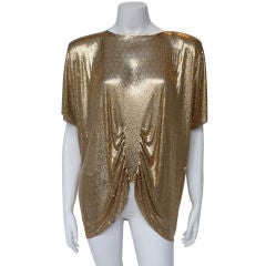 Vintage Whiting and Davis Gold Mesh Blouse