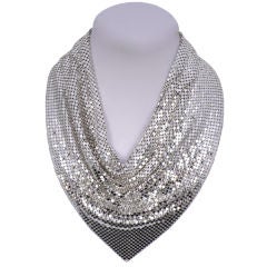 Whiting and Davis Silver Plated Metal Mesh Necklace