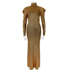 Vintage Marc Bouwer Copper Lycra Dress Designed for Whitney Houston