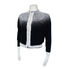 Black and White Beaded Lambswool Sweater