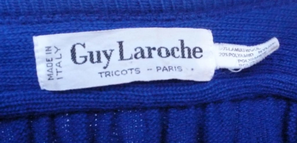 Guy Laroche Blue Wool Cape In Excellent Condition In Topanga, CA