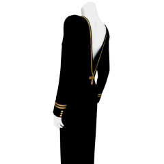 Vintage Ralph Lauren Navy and Gold Long Sailor Dress