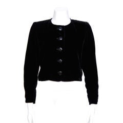 Vintage Yves Saint Laurent Rive Gauche Cropped Velvet Jacket