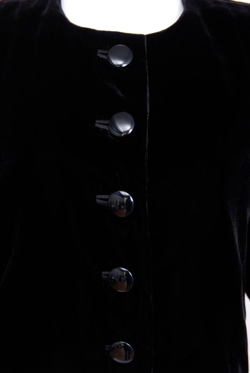 Yves Saint Laurent Rive Gauche Cropped Velvet Jacket