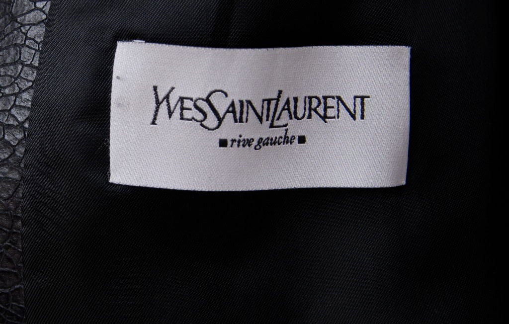 Yves Saint Laurent Rive Gauche Black Cracked Leather Jacket 2