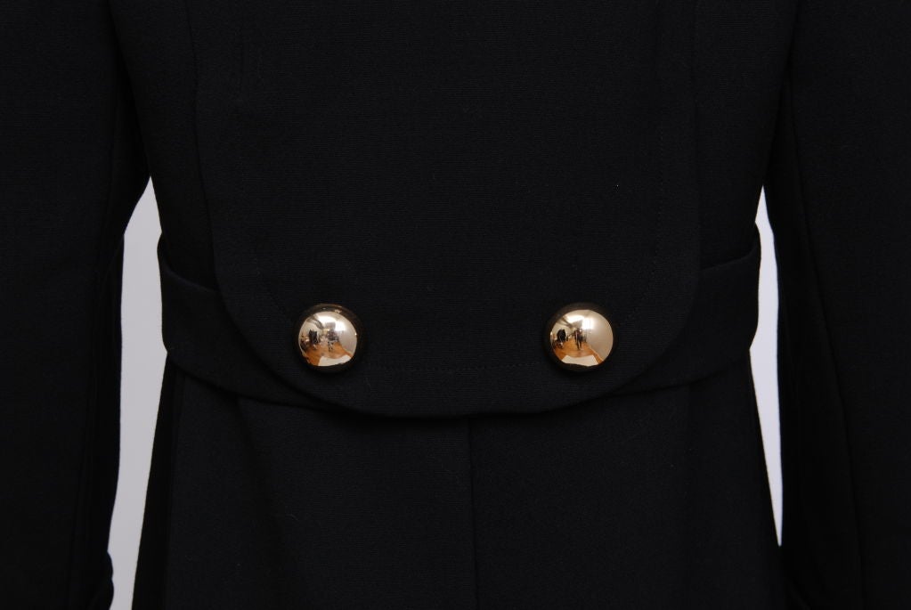 Wool Cloth Navy Coat with Gold Buttons 2