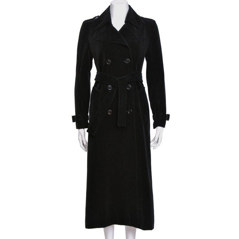 Black Velvet Trench Coat