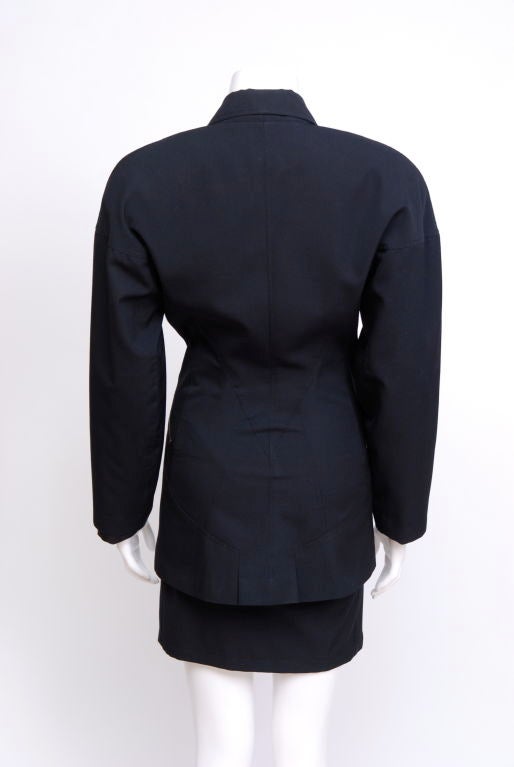 Azzedine Alaia Black Skirt Suit For Sale 1