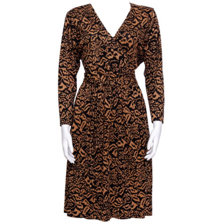 Diane Von Furstenberg Ikat Print Wrap Dress For Sale