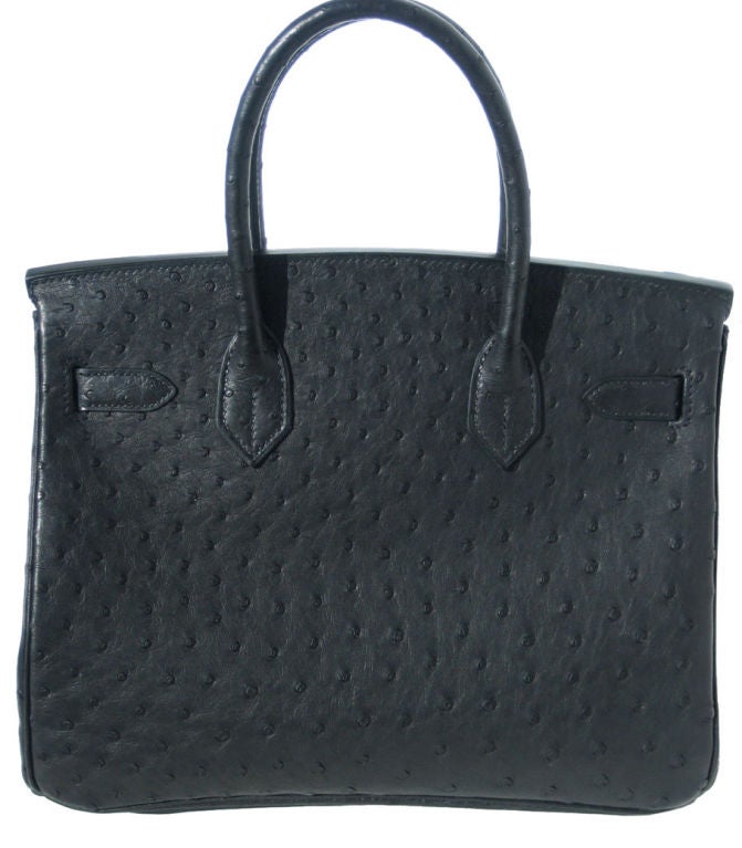 hermes black ostrich birkin bag