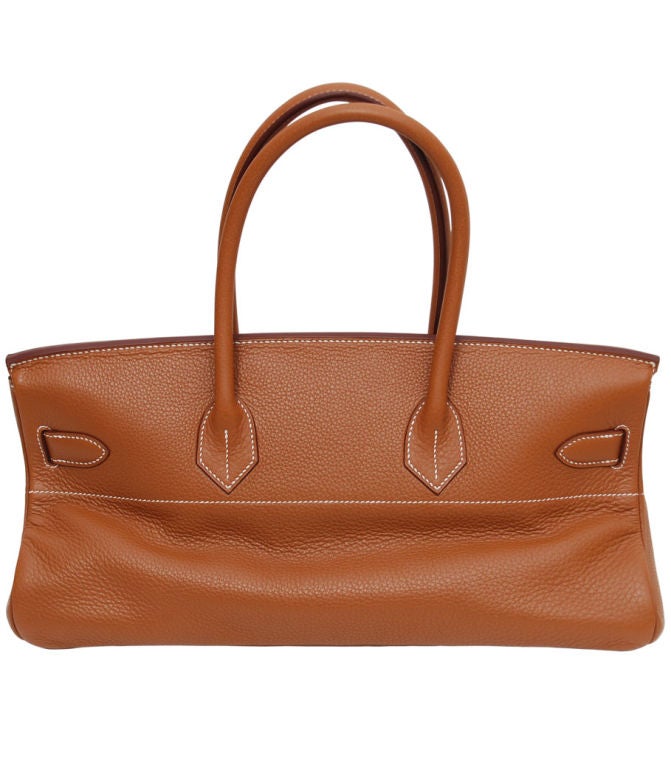 Women's 42cm Hermes Gold Taurillon Clemence JPG Shoulder Birkin For Sale