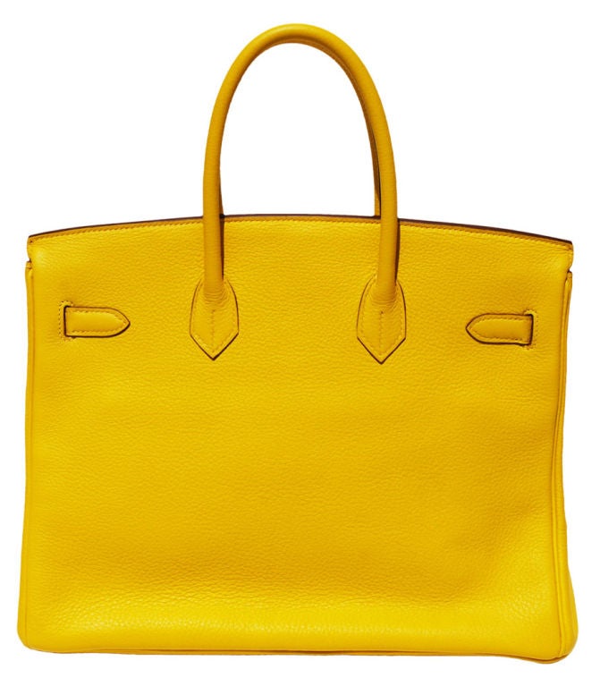 Women's 35cm Hermès Yellow Taurillon Clemence Birkin For Sale
